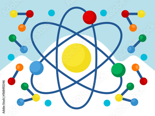 Atom Concept Illustration Stylish and Beautiful