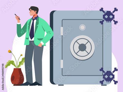 Safebox Concept Illustration Stylish and Beautiful