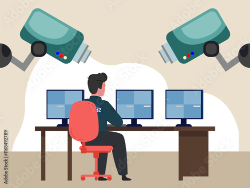 Cctv Concept Illustration Stylish and Beautiful