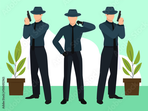 Suspect Concept Illustration Stylish and Beautiful