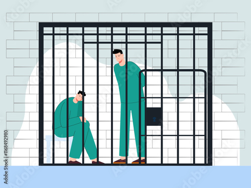 Prisioner Concept Illustration Stylish and Beautiful