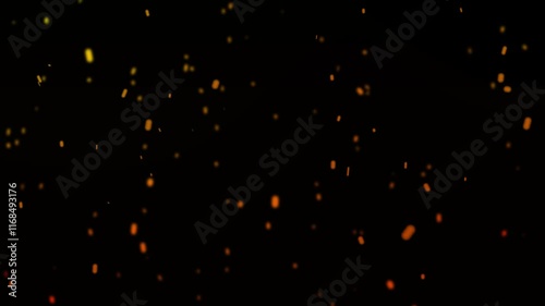 fire sparks flying particle animation on black background