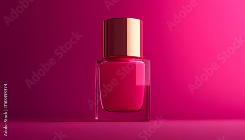 Pink Nail Polish Bottle 3D Render