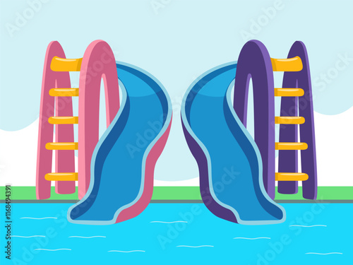 Water Slide Concept Illustration Stylish and Beautiful
