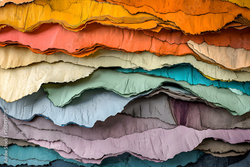 Wallpaper Mural Vivid Depths: The Art of Torn Paper - A Journey Through Layered Intricacies Torontodigital.ca