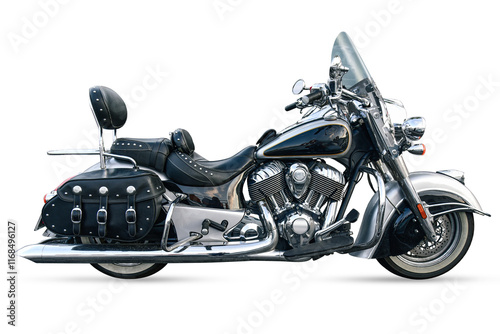 Classic motorcycle isolated on a white background photo
