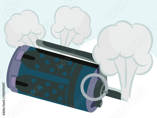 Smoke Grenade Concept Illustration Stylish and Beautiful