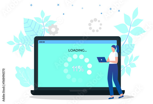 Upgrade Laptop Concept Illustration Stylish and Beautiful