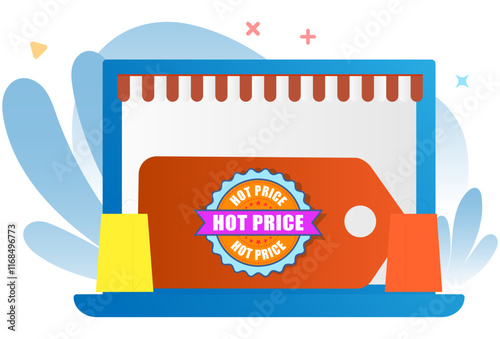 Hot Price Concept Illustration Stylish and Beautiful