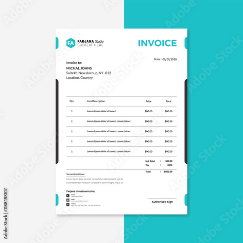 Creative invoice design template