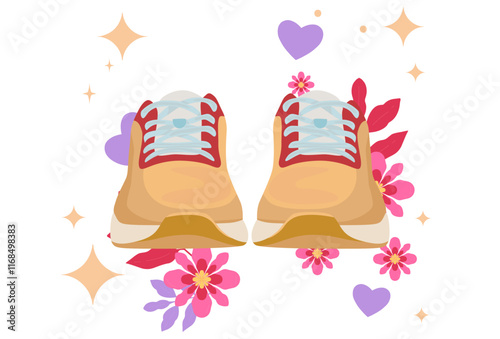 Casual Shoes Concept Illustration Stylish and Beautiful