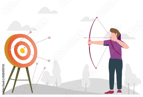 Archery Concept Illustration Stylish and Beautiful