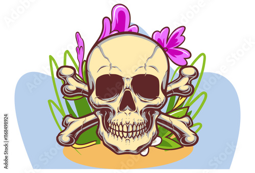 Skull Concept Illustration Stylish and Beautiful