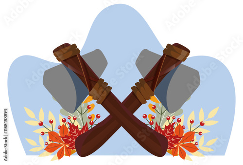 Stone Axe Concept Illustration Stylish and Beautiful