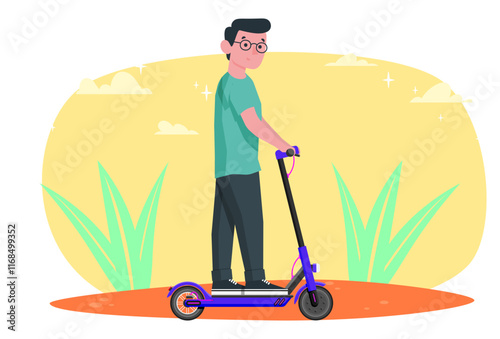 Kick Scooter Concept Illustration Stylish and Beautiful