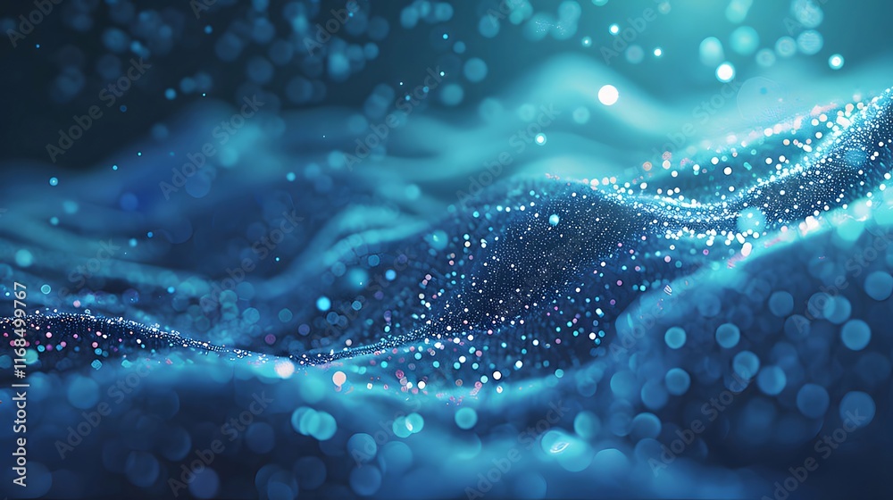 Abstract blue particle wave background. Abstract blue particle wave background.