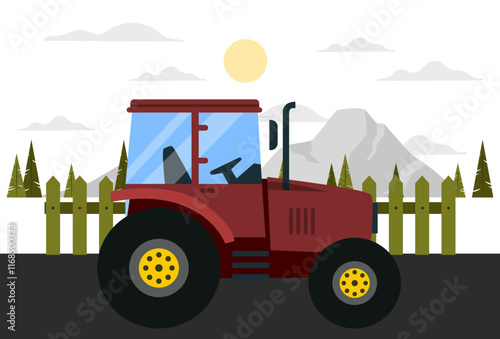 Tractor Concept Illustration Stylish and Beautiful