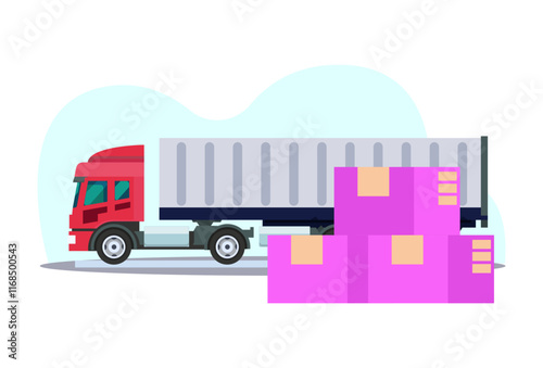 Cargo Truck Concept Illustration Stylish and Beautiful