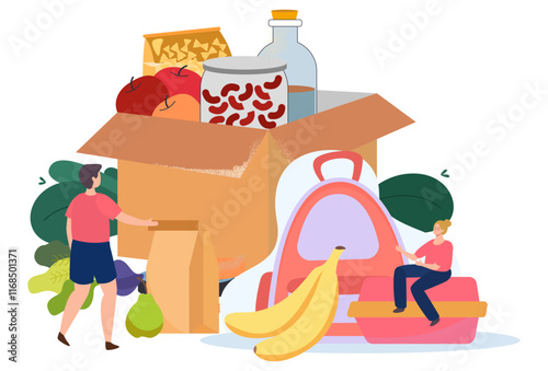Food Storage Concept Illustration Stylish and Beautiful