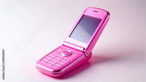 Cool Pink Retro Flip Phone, Y2K Cell Phone, 2000s Aesthetic, Vintage Mobile, Nostalgia Background