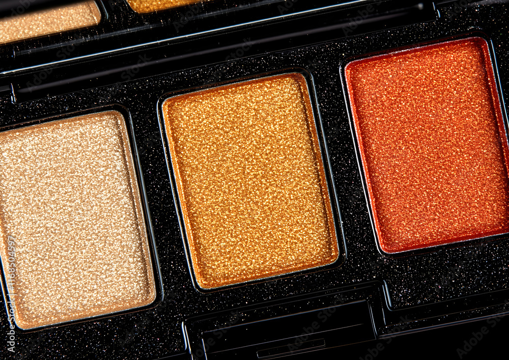 Fototapeta premium Glittery Eyeshadow Palette Closeup Photo
