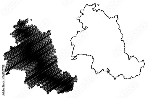 Perugia province (Italy, Italian Republic, Umbria region) map vector illustration, scribble sketch Province of Perugia map