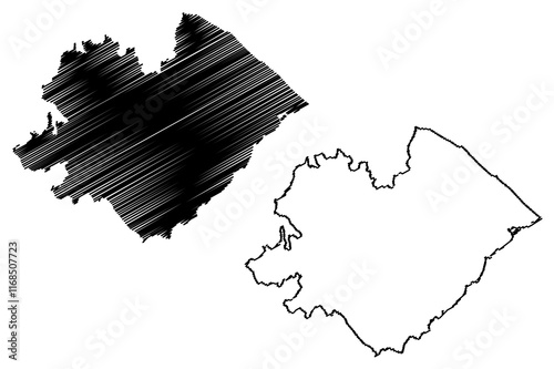 Pesaro and Urbino province (Italy, Italian Republic, Marche or The Marches region) map vector illustration, scribble sketch Province of Pesaro and Urbino map