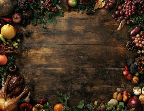 Empty background and space for Thanksgivin or foodblog photo