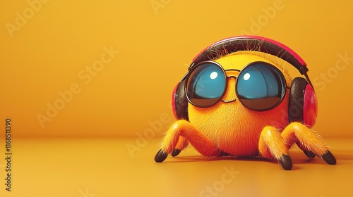 Fuzzy Creature Listens to Music