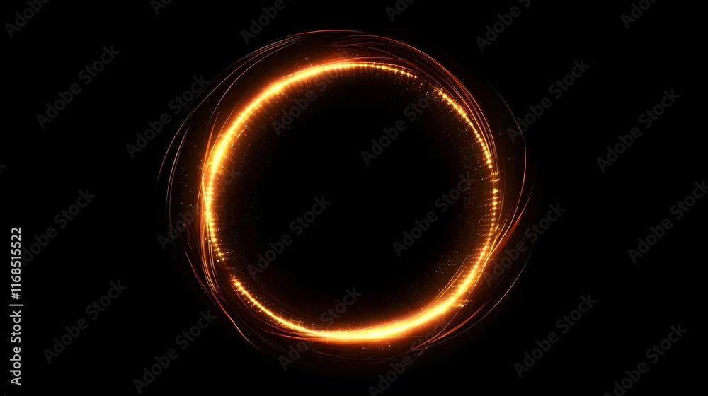Glowing Orange Ring Abstract Light Energy Design Glowing Orange Ring Abstract Light Energy Design