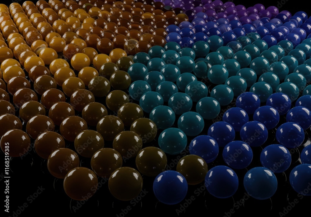 Fototapeta premium Vibrant spheres scattered on marble ground