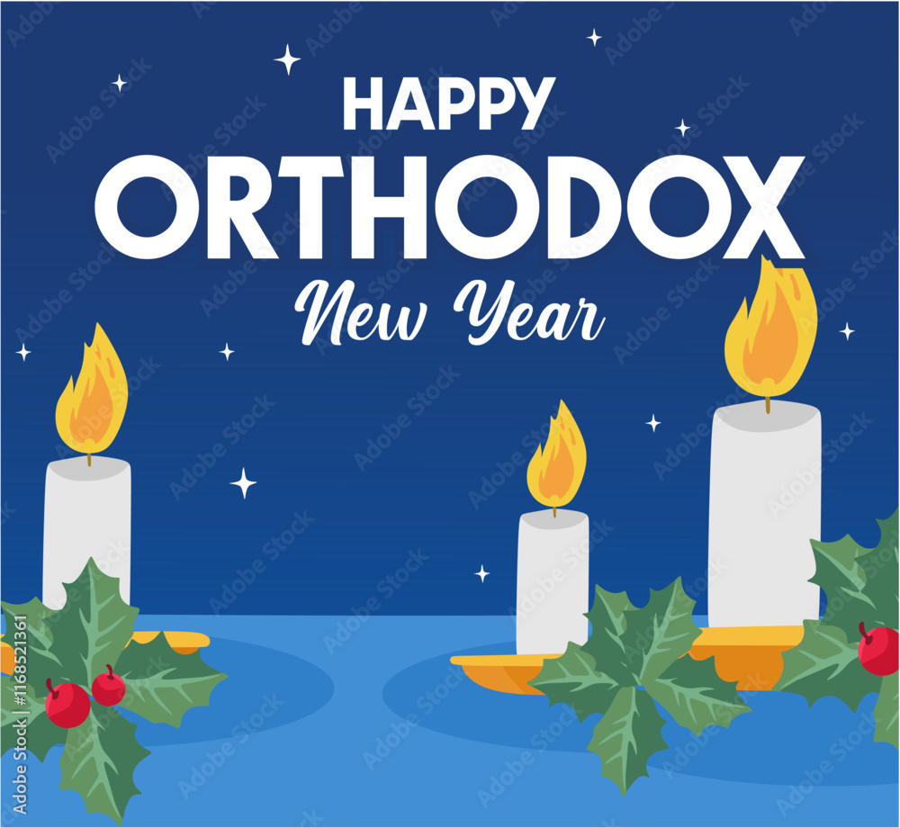 Fototapeta premium happy orthodox new year to all orthodox christians