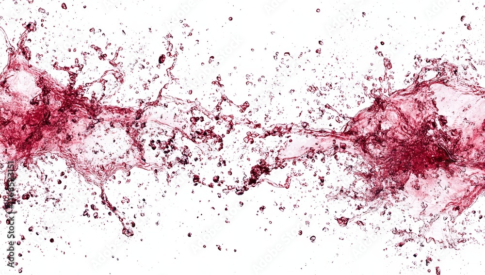 Fototapeta premium Red liquid splash, wine, juice, burst, explosion, dynamic, abstract background.
