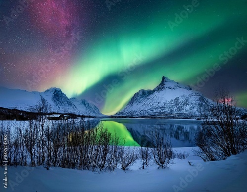 An awe-inspiring aurora borealis illuminating a night sky 