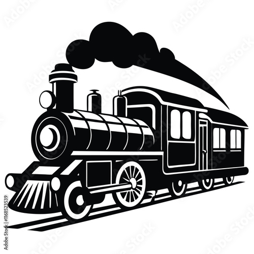steam train isolated on white