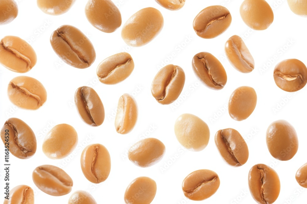 Roasted coffee beans falling on white background. (1) Roasted coffee beans falling on white background. (1)