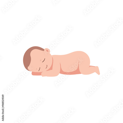 Tummy Time Baby Illustration