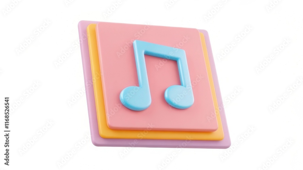 A colorful, layered icon featuring a musical note, symbolizing creativity and sound in a playful design. A colorful, layered icon featuring a musical note, symbolizing creativity and sound in a playful design.