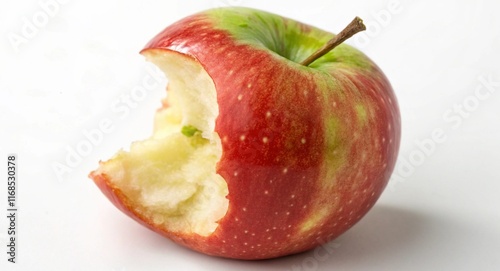 red apple bite. A bite apple on white background 