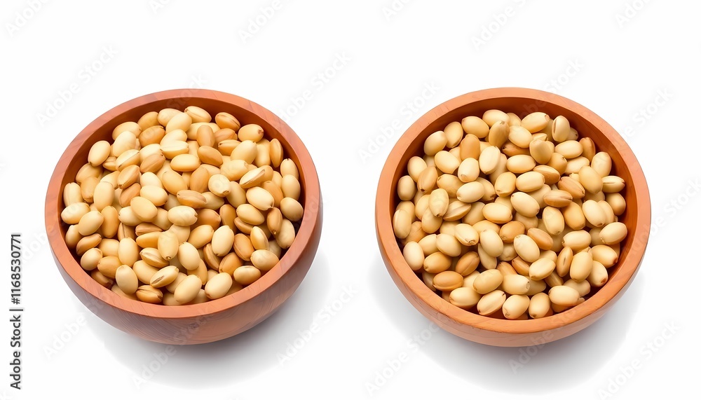 Wooden Bowls with Sunflower Seeds (Side & Top Views) Wooden Bowls with Sunflower Seeds (Side & Top Views)