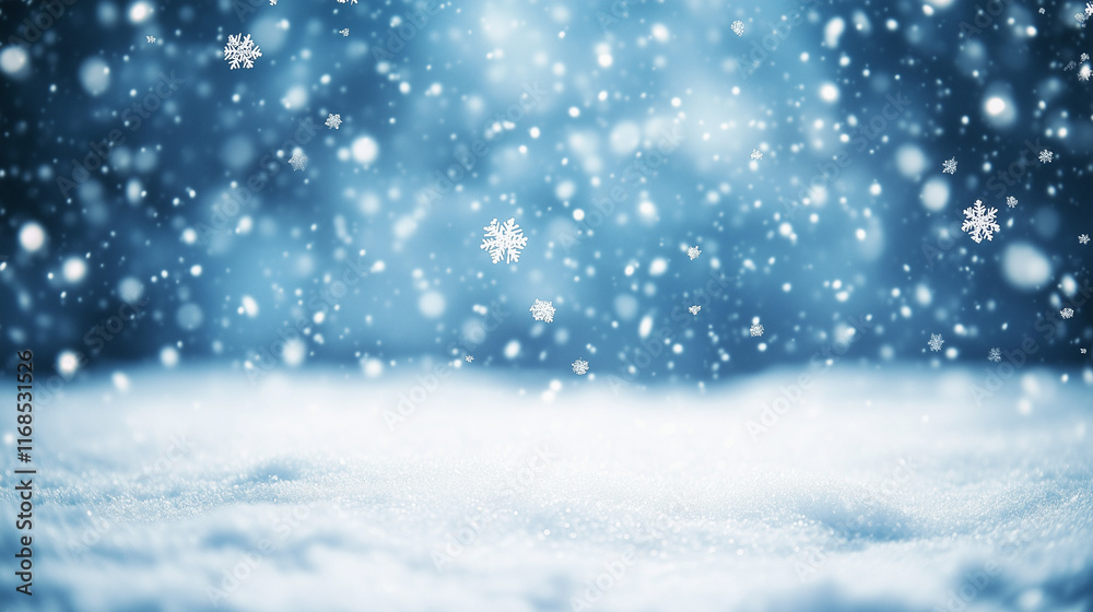 Background photo of snowflakes during snowfall, in natural conditions at low temperatures. Background photo of snowflakes during snowfall, in natural conditions at low temperatures.
