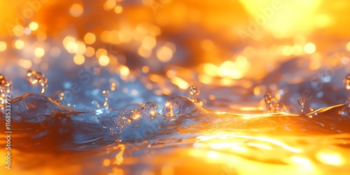 Fiery Wave Glow: Dynamic Abstract Light Landscape