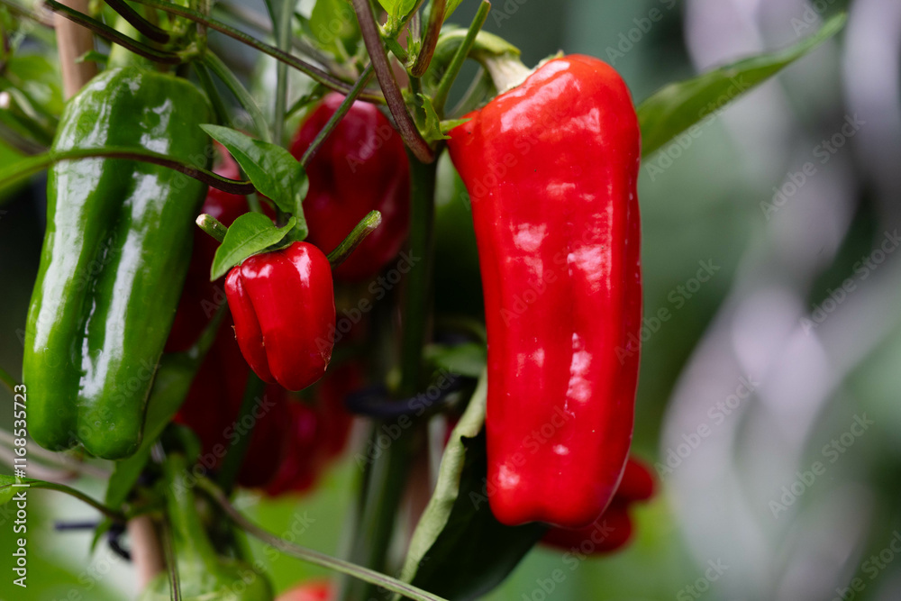 Chili- und Paprikaschoten als Zutaten für ein Chili con Carne Chili- und Paprikaschoten als Zutaten für ein Chili con Carne