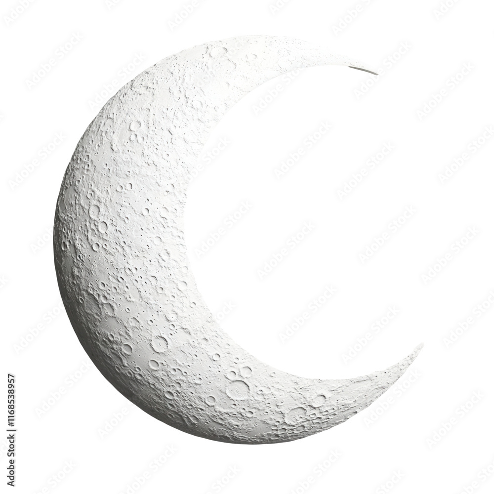 Crescent moon illustration digital art transparent background cosmic theme white space celestial design Crescent moon illustration digital art transparent background cosmic theme white space celestial design