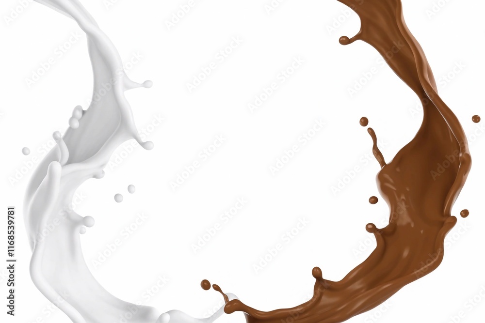 Fototapeta premium chocolate or cocoa splash, 3d rendering.