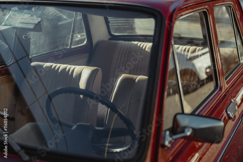 interior of an old car