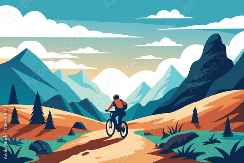 a rider navigating a tough trail  vector illustration B.eps