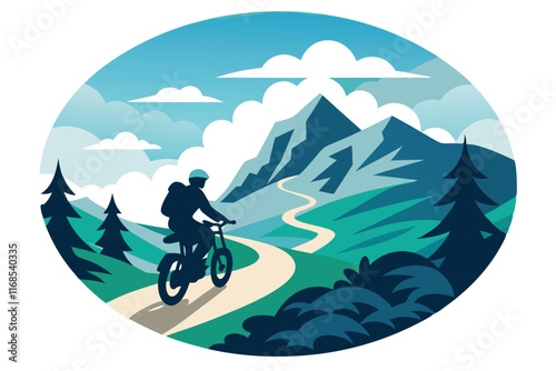 a rider navigating a tough trail  vector illustration A.eps