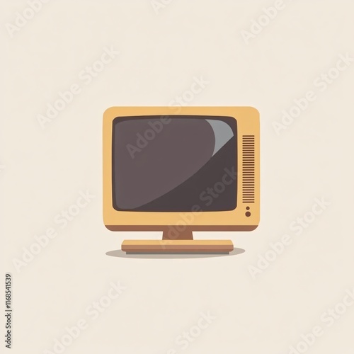 Retro Desktop Computer Monitor with Minimalist Design on a Neutral Background photo