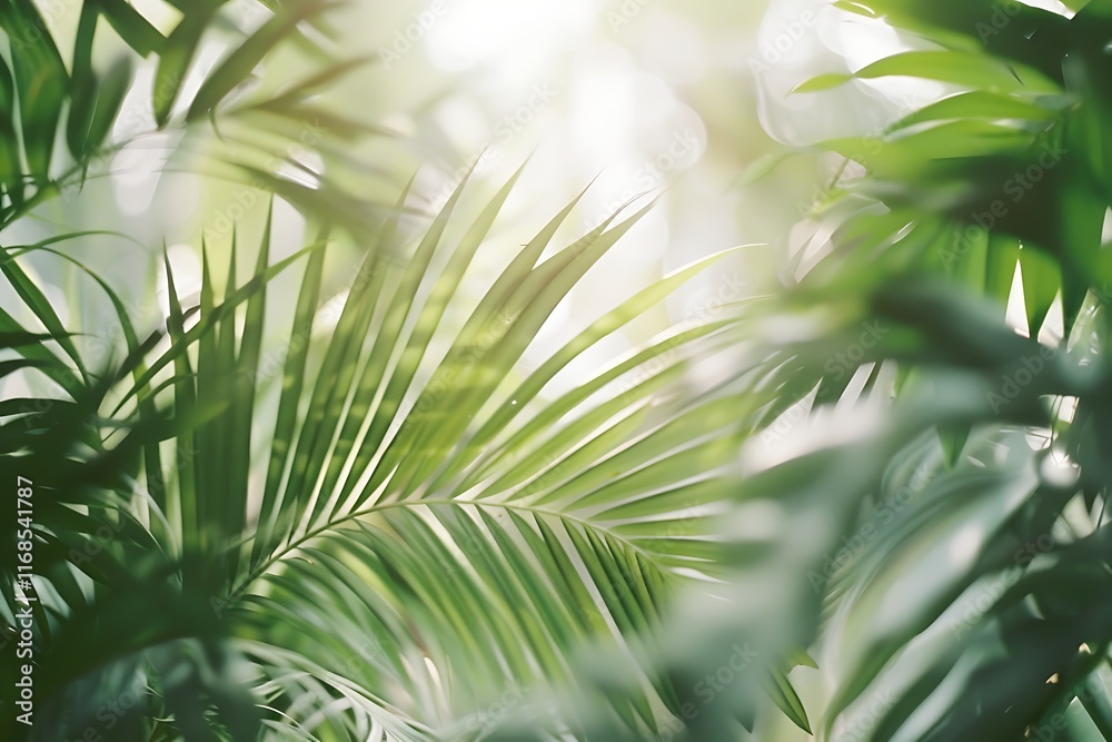 close-up of green fern leaves with natural sunlight close-up of green fern leaves with natural sunlight